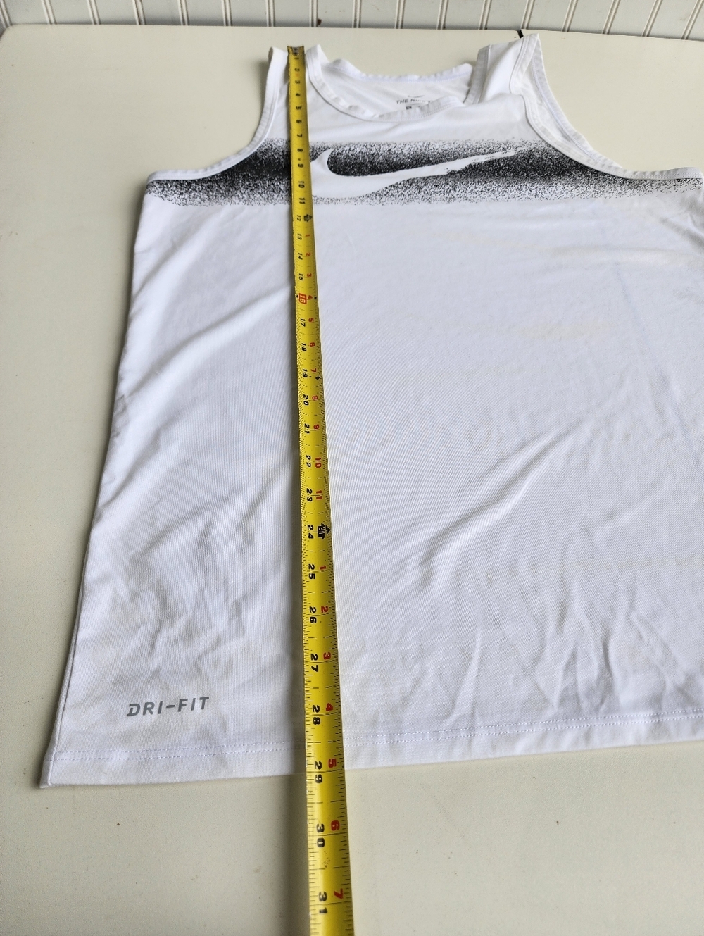 Nike Men's Legend Chalk Block Swoosh White/Black Training Tank Sz M - Picture 5 of 9